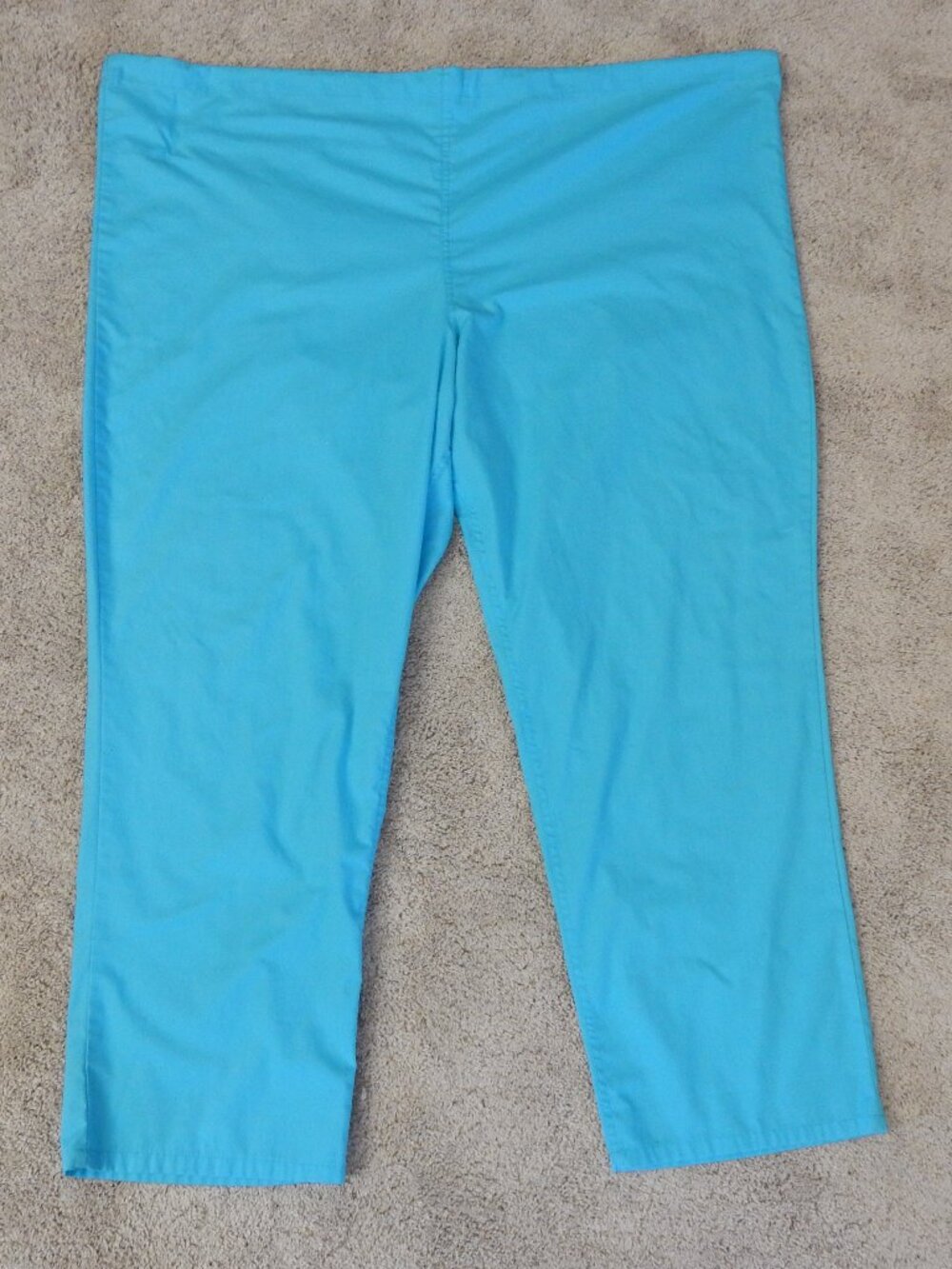 Turquoise blue Solid unisex Medical Scrub Pants Drawstring Twill 3XL XXXL EUC!!!